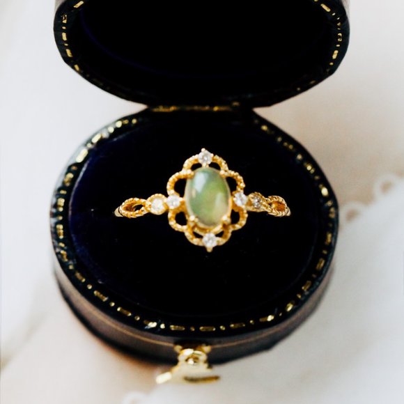 Semi Precious Rose Gold Vermeil Authentic Fire Opal Open Ring Adjustable Ring - Picture 4 of 7